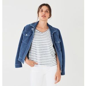 Faherty knit velvet Rowan jacket indigo